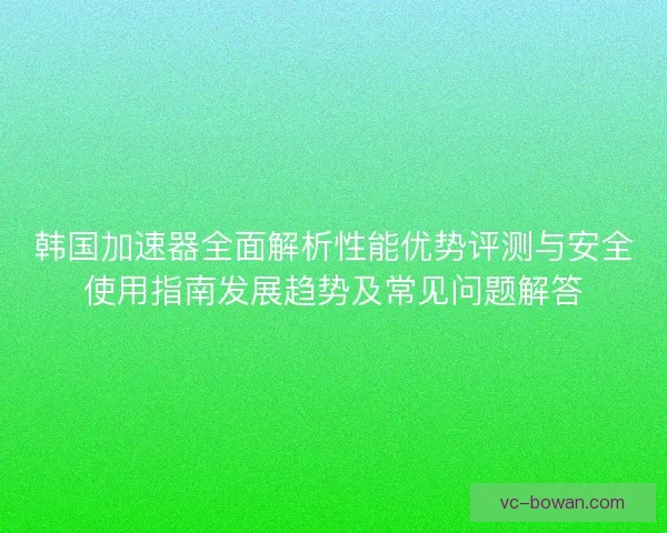 韩国加速器全面解析性能优势评测与安全使用指南发展趋势及常见问题解答